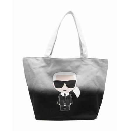 Karl Lagerfeld, Tote Bags Zwart, Dames, Maat:ONE Size,Katoen,print