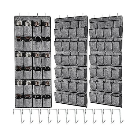 Over The Door Rack Med 24 Stofflommer For Hengende Skapholder Oppbevaring Menn Kvinner -