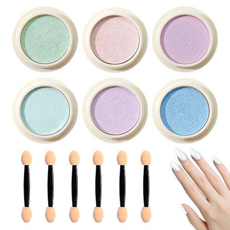 6 st Nail Powder Set 6 Färger Nail Powder Nail Effekt För Nagel Dekoration Salong Hem Diy