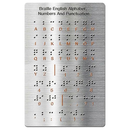 Braille Tavle med Hævede Prikker til Blinde Børn Voksne 12x18.4cm Tal & Tegnsætning Lærings Fingerboard[D]