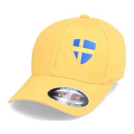 Forza - Gul flexfit Caps - Kids Sweden Flag Shield Yellow Flexfit @ Hatstore