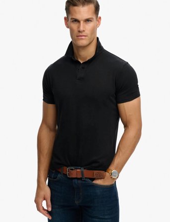 Superdry Essential Jersey Polo - Black - L
