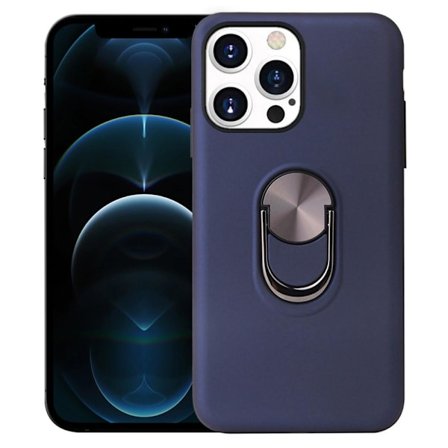 iPhone 13 Pro Finger Ring TPU Hybrid Case Kickstand - Blue