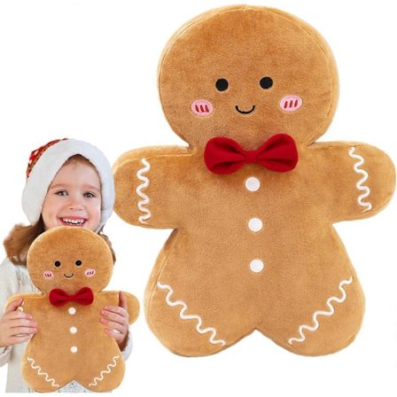 Peberkage Pude, Julepeberkagehus Legetøj, Biscuit Man Juleformet Plys Pude