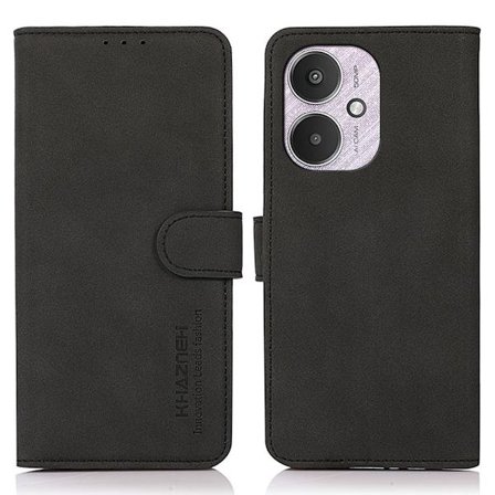 SKALO Xiaomi Redmi 13C 4G KHAZNEH Lompakkokotelo PU-nahasta - Musta