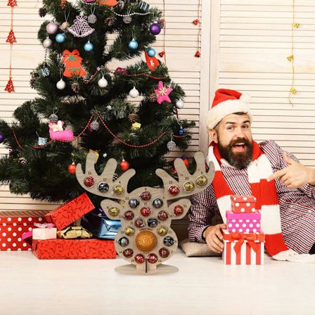 Adventskalender i træ Julechokoladestativ Juledekorationer Festdekorationer Gaver