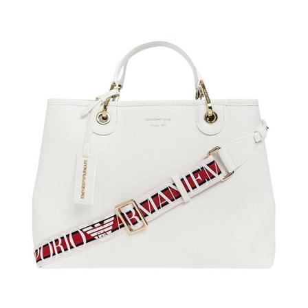 Emporio Armani, Shopper bag Wit, Dames, Maat:ONE Size,leer