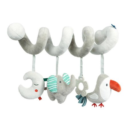Fargerik rangleleke til sprinkelseng med kosedyr-elefant sjarm for spedbarns sensoriske utvikling for syn og hørsel