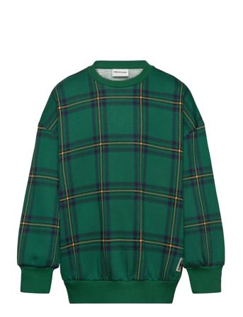 Check Aop Sweatshirt Tops Sweat-shirts & Hoodies Sweat-shirts Green Mini Rodini