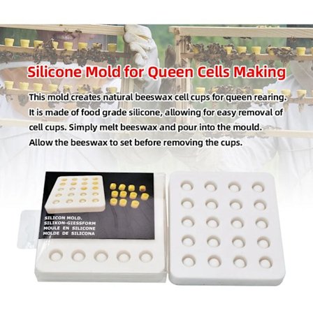 Silikoneform til bidronningcelle - Værktøj til fremstilling af bidronningcelle i bivoks