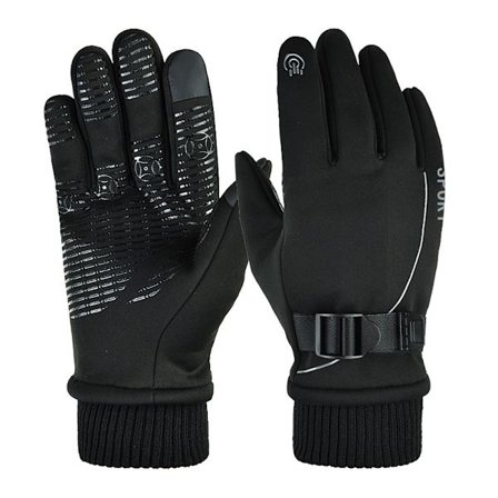 Varme handsker til ski, letvægts skridsikre touchscreen-handsker til udendørs vintersport, sort L-kode