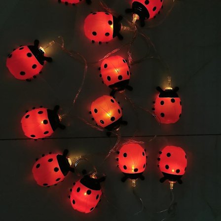 Utendørs solcelledrevet lyslenke LED bille 6,5m 30 LED insekt fe lyslenke