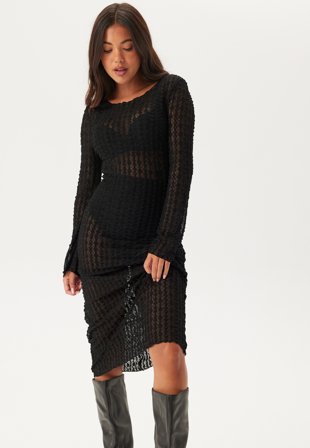 ONLY Onltwinky L/S LACE DRESS LACE Black Klær
