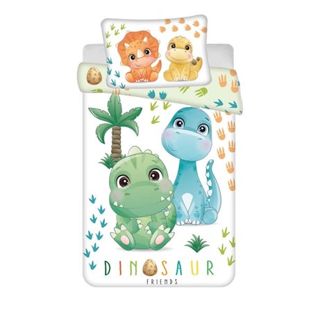 Barnsängset med Dinosaurievänner 100×135 cm, 40×60 cm[CO]