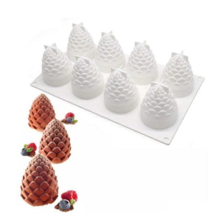 Fyrrekogle Silikone Mousse Kageform Cheesecake Fransk Dessertform Chokolade Gelé Fremstillingsforme Non-Stick Dekoreringsværktøjer Køkkenbageartikler