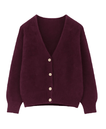 Tiffany Lilje Mohair, Knit Cardigan - Aubergine Tröjor Dam Lila ONESIZE