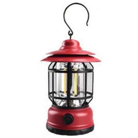 Genopladelig Campinglampe Vandtæt Campinglygte Til Familieudflugter Udendørs Rød Opladningsenhed