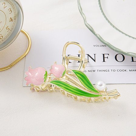 Blomster Hårklyper i Metall Tulipan Blomster Grab TULIPS - ROSA TULIPANER