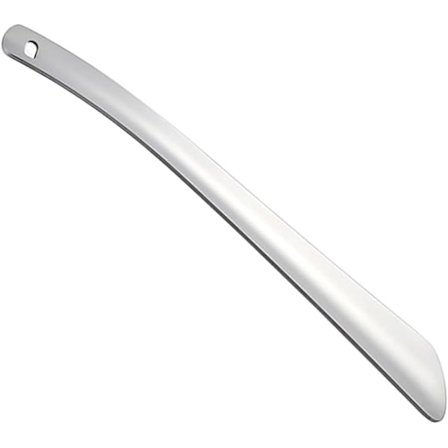 Skohorn i rustfritt stål - Passer alle fotstørrelser - Enkel å bruke, 30 cm med opphengs hull