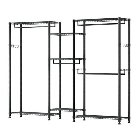 Vaatekaappi 7 Säädettävällä Hyllyllä-Duoku-Vankka Teräsrakenne-Pukuhuone, Kuormituskapasiteetti 385,5 kg