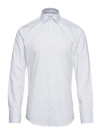 Fine Twill | Check | L/S, Slim Fit Skjorte Business Hvid Seven Seas Copenhagen