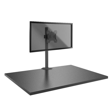 Lindy Single Display Short Bracket w/ Pole & Desk Clamp - monteringssett - justerbar arm - for Skjerm - sølv