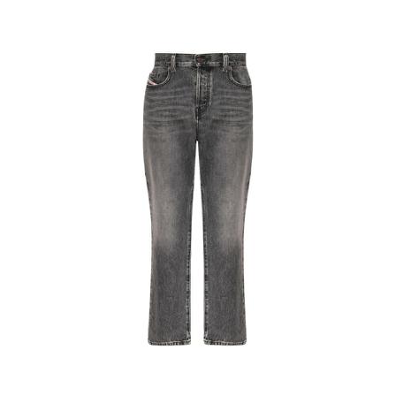 Diesel, Straight leg jeans Grijs, Heren, Maat:W33 L30,Katoen