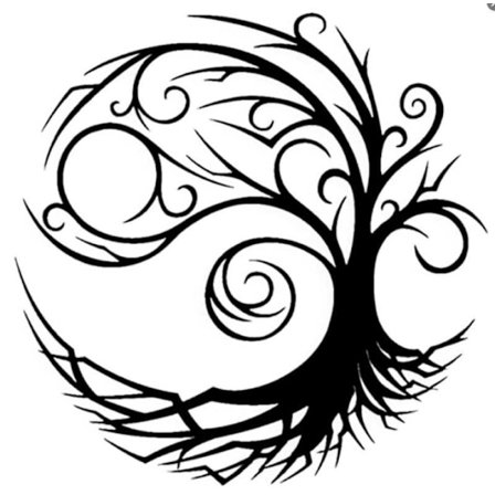 40cm-tredekor, rund innrammet veggdekorasjon, livets tre i metall