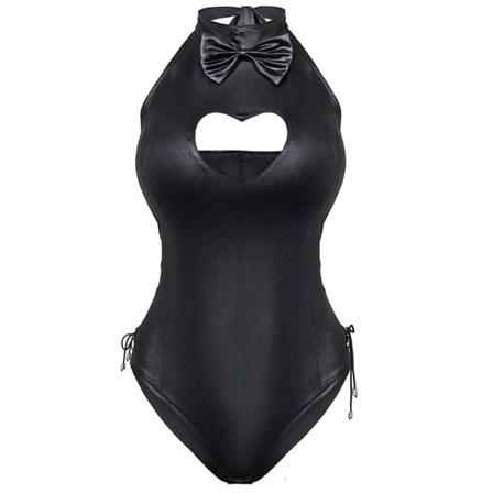 Mub- Future Tree Naisten Puputyttöasu Napin Halkio Romperi Bodysuit Cosplay-asu Karvainen Kissan Korvat Sukat Setti black XL