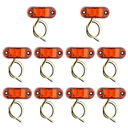TMISHION 10 kpl 2-LED Merkkivalo Sivumerkkivalot Auto Kuorma-auto Perävaunu 10-30V (Keltainen)
