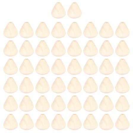 50 stk. Træperler Kegle Rundt Hul Halskæde Kugle Afstandsstykke Dekoration DIY Smykkeforsyninger