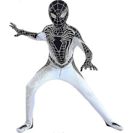 Supersankari Hämähäkkimies Puku Body Yhteensopiva Lasten Spandex Zentai Halloween Hämähäkkimies Cosplay Haalari 3D Tyyli, Happy H