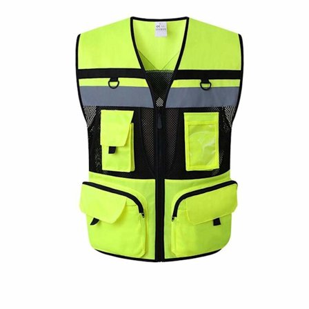 Reflekterande säkerhetsväst - Flerficks reflekterande säkerhetsväst - Grön(L) L