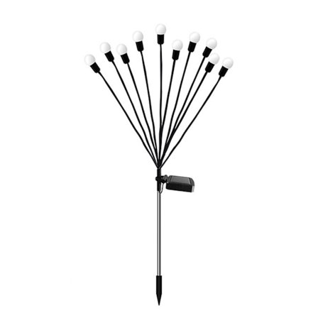 Solcellelys Udendørs, 2 stk. 10 LED Sol-Ildfluer til Have, Ba