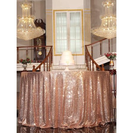 Roséguld paljett bröllopsduk 47 x 47 tum fyrkantig polyester