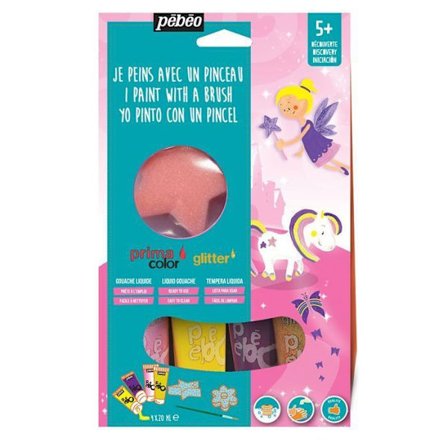 Pébéo Féerie Gouache Kit för flytande färg 4 olika 20 ml tuber
