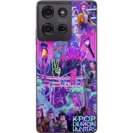 Yhteensopiva Puhelinkuori Motorola Moto G75 Kpop Demon Hunters Neon City Lights Purple Glow Idol Energy Vibes