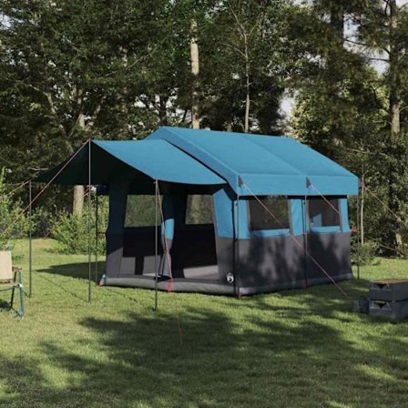Vidaxl campingtält Familjetält med blå och grå tak 324 x 255 x 230 cm