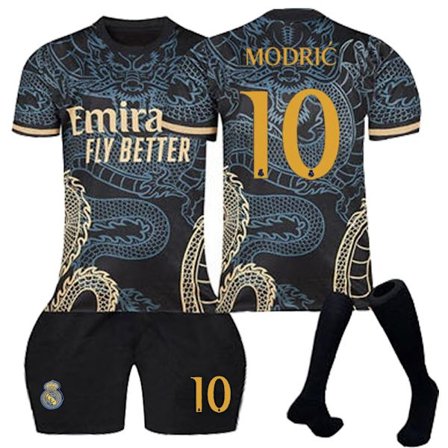 23-24 Real Madrid Dragon Black Special Edition Fotballdrakter Barnefotballsett