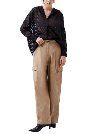 French Connection Zebra Popover Shirt Skjortor Dam Svart XL