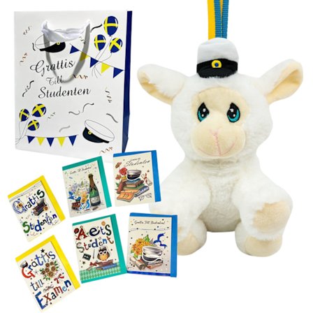 Studentpaket Student Dekoration Presentpåse Studentkort Lamm