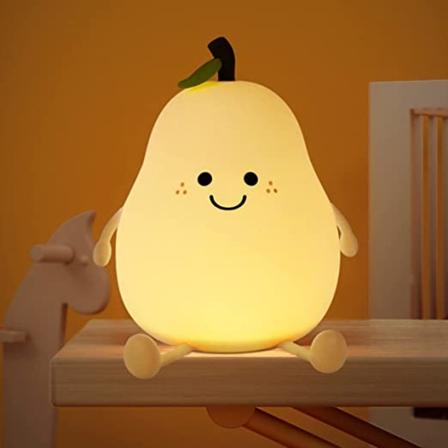 Pæreformet silikon nattlys, LED nattlys, farge USB cha