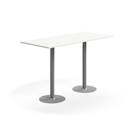 Bar table ALVA, 1800x800x1100 mm, high pressure laminate, silver/white