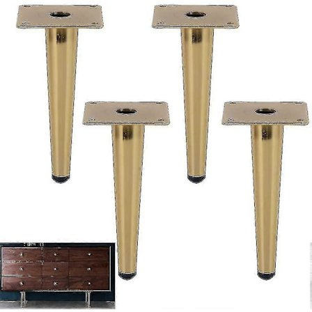 Möbelben, Tilt Soffben, Bordsben Skåpsben Sängbordsben i Metall, För Soffbord, Skåp 4st-Guld{KDO}