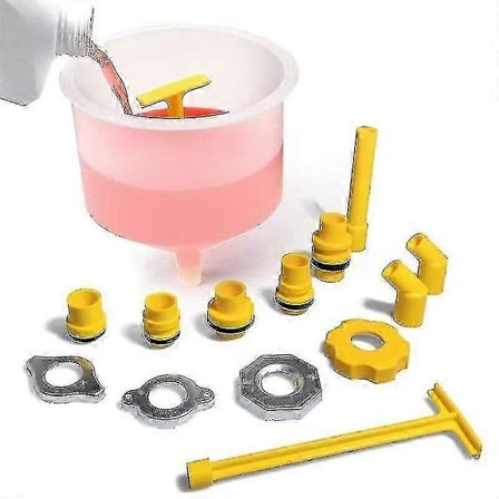 Auto Spildfri Kølervæske Tragtsæt Spildfri Radiator Kølervæske Påfyldningstragt Udlufter Med Adaptere Generel Anvendelse 15 stk.[PB]