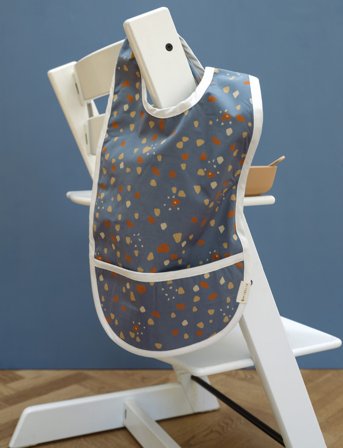 Fabelab Cross Back Bib - Cobblestone - Blue - ONE SIZE