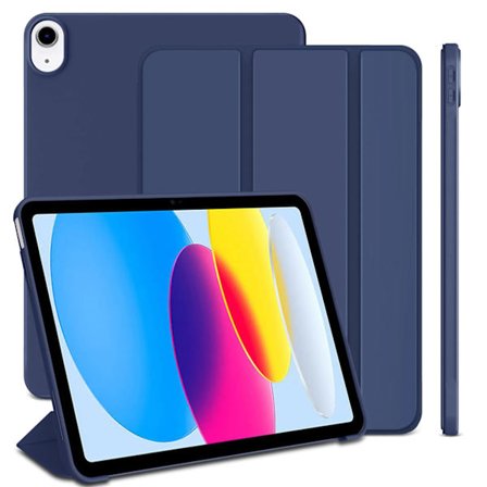 Etui til iPad (A16) 11 2025 11. generation / 10. generation 10.9 2022 Tre-fold Stand Flip Cover med Blød TPU Bagside Navy{f2}