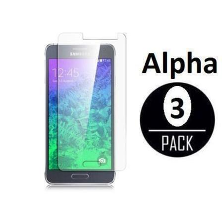3 näytönsuojaa Galaxy Alphalle + Puhdistusliina Transparent