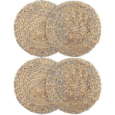 Pöytätabletit 4kpl 30cm Pyöreät Kudotut Pöytätabletit Astia-alusta Pöytätabletti Pöydän Lämmöneristysmatto Ruokailuun