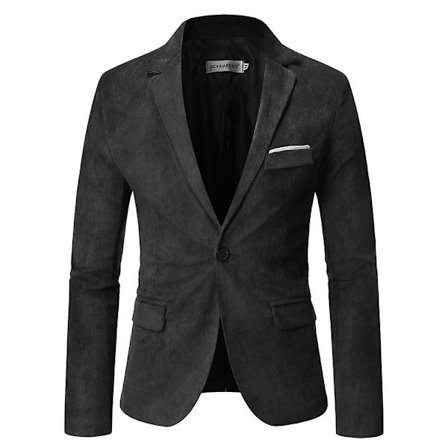 Herre Casual Fløjlsblazer Jakke Slim Fit Sportsfrakke